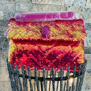 Kurt Geiger Sequins Medium Kensington Bag Pink Fuschia NWT